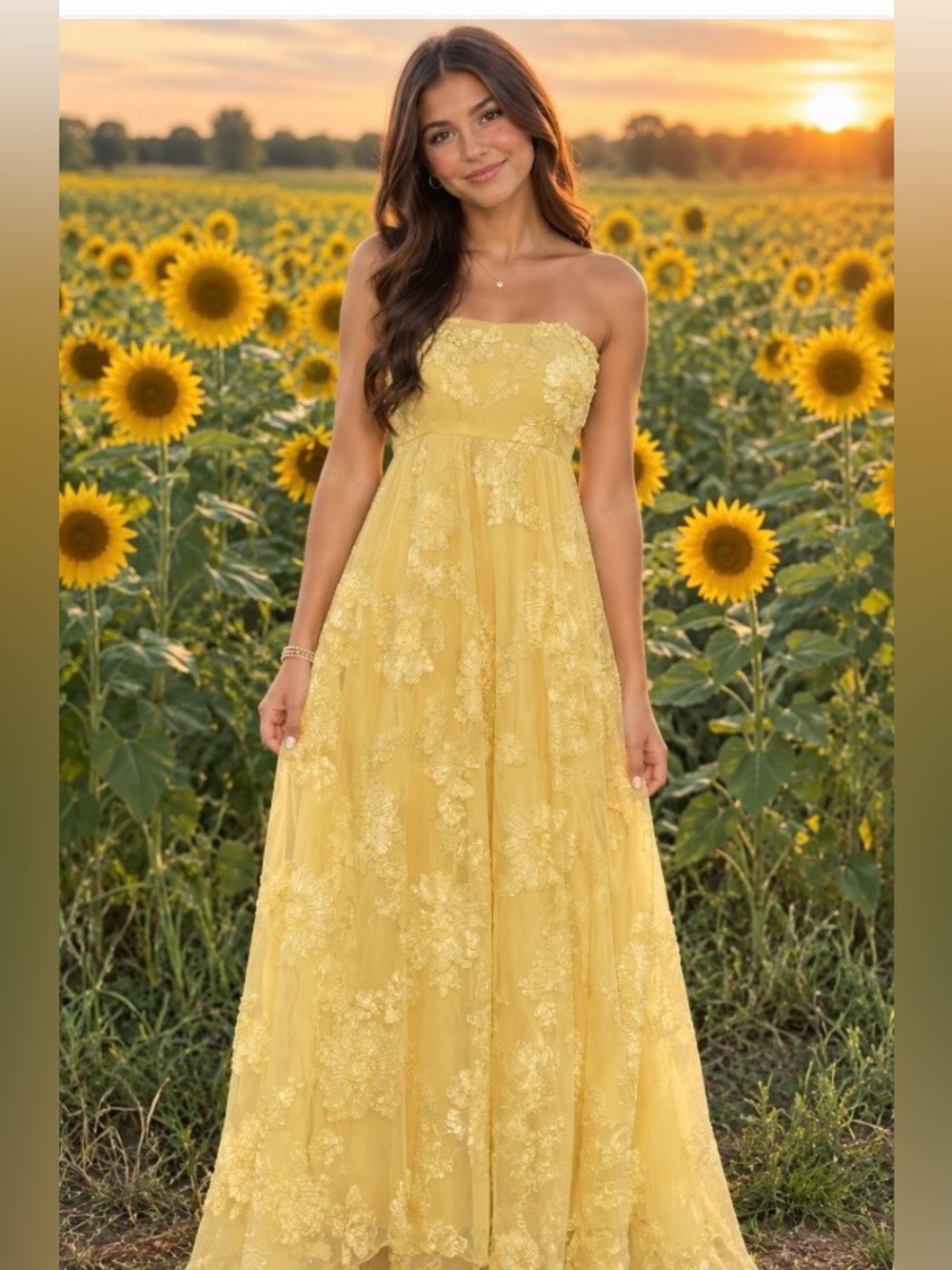 NWT Yellow Floral Embroidered Off the Shoulder Maxi Dress Size 12